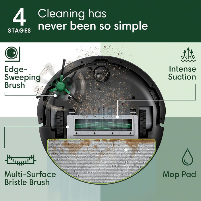 iRobot Roomba 105 Combo Robot Vacuum & Mop with AutoEmpty Dock - Self-Empties for 75 Days, Intense Power-Lifting Suction, LiDAR Navigation, Multiple Cleaning Modes, Avoids Mopping Carpet | Up to 75-day capacity, intense suction, LiDAR navigation, multiple