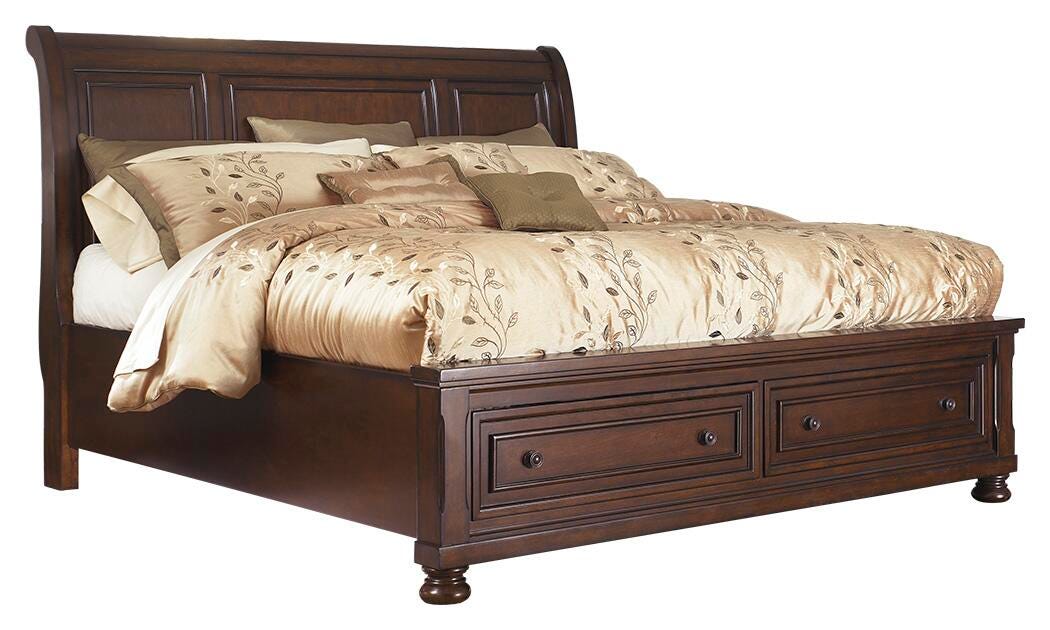 Porter Rustic Brown Sleigh Bedroom Collection
