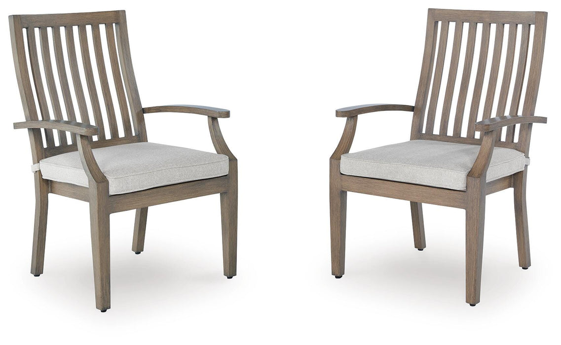 Rainier Ranch Brown/Beige Arm Chair With Cushion (Priced Per Item, Must Order 2, 4, 6, or 8)