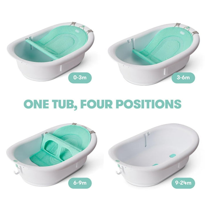 Frida Baby 4 in 1 Grow With Me Baby Bath Tub for Newborn to Toddler, White - new