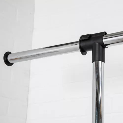 Adjustable Double Rod Garment Rack Black - Room Essentials - open_box