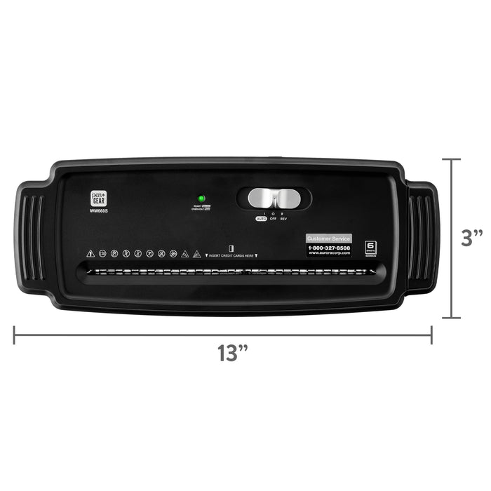 Pen+Gear 6-Sheet Strip Cut Credit Card & Paper Shredder, Black - new