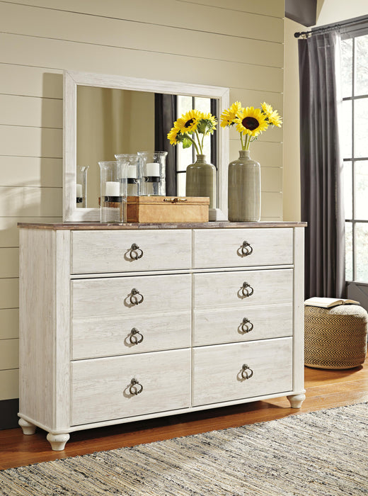 Willowton Whitewash Willowton Dresser and Mirror