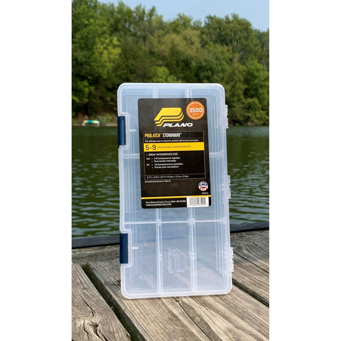 Plano Fishing Tackle Boxes & Bait Storage, Prolatch Adjustable Transparent Stowaway Utility Box, Clear - new