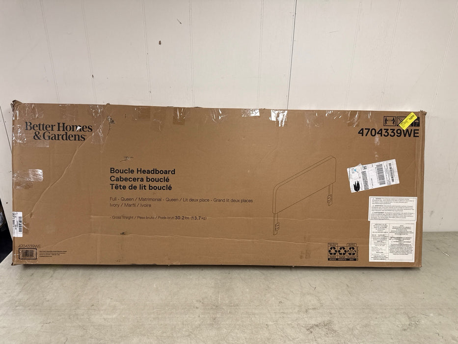 Better Homes & Gardens Juliet Full/Queen Boucle Headboard, Ivory - use_like_new