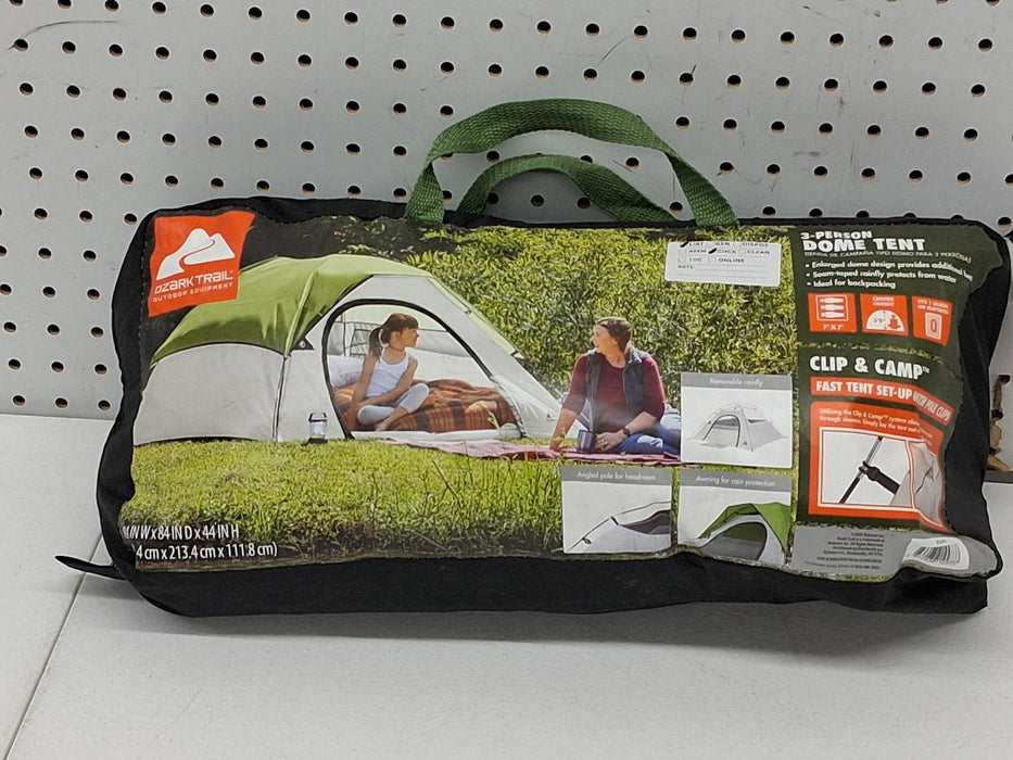Ozark Trail 3-Person Dome Tent with Rainfly - new