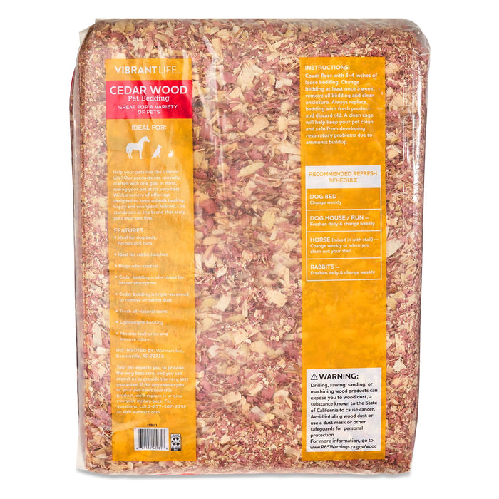 Vibrant Life Cedar Wood Pet Bedding, 141 L Bag - new