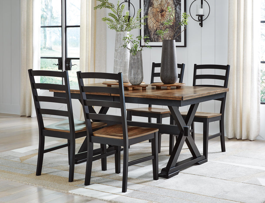 Wildenauer Brown/Black Wildenauer Dining Table and 4 Chairs