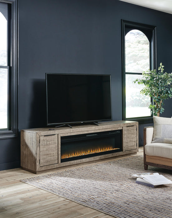 Krystanza Weathered Gray Krystanza TV Stand with Electric Fireplace