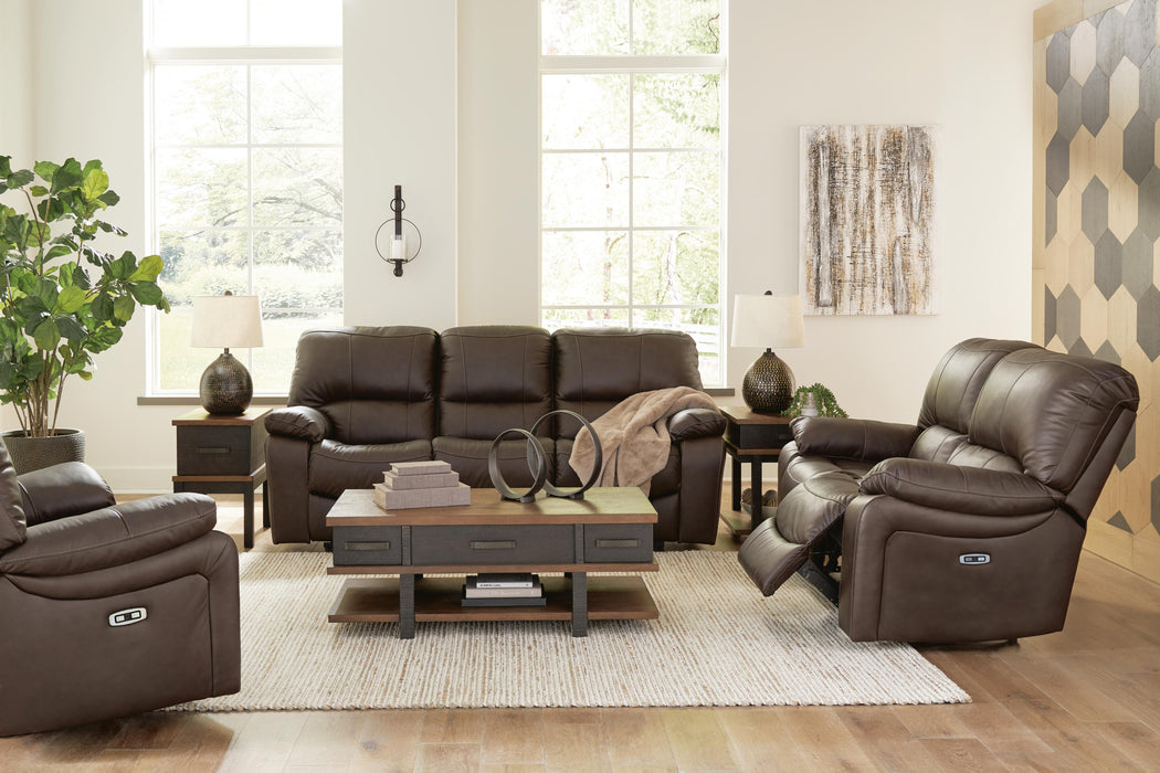 Leesworth Dark Brown Leesworth Sofa, Loveseat and Recliner