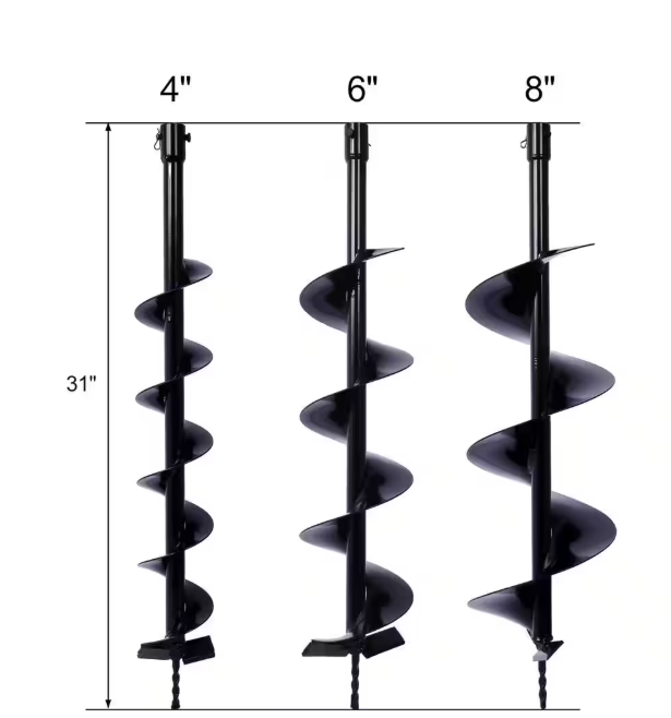Auger Drill Bits for Planting Set of 3-Garden Auger Drill Bit Spiral Drill Bit for 3/4 in. Shaft Post Hole Digger Bulbs - open_box