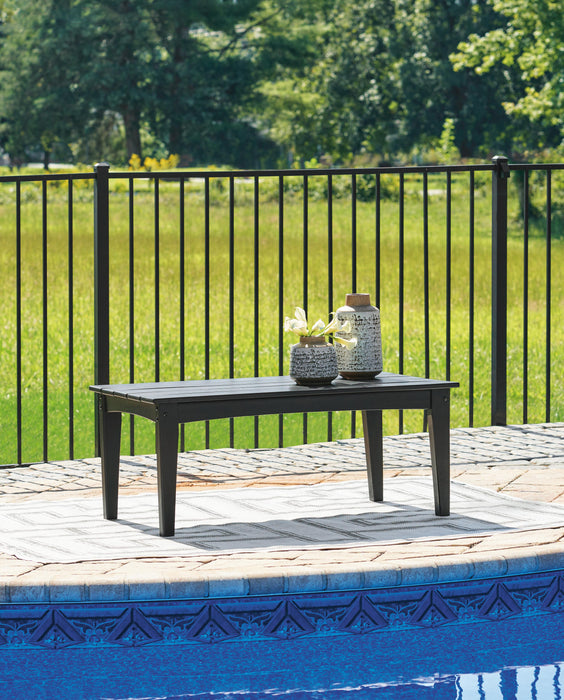 Hyland Wave Black Rectangular Cocktail Table