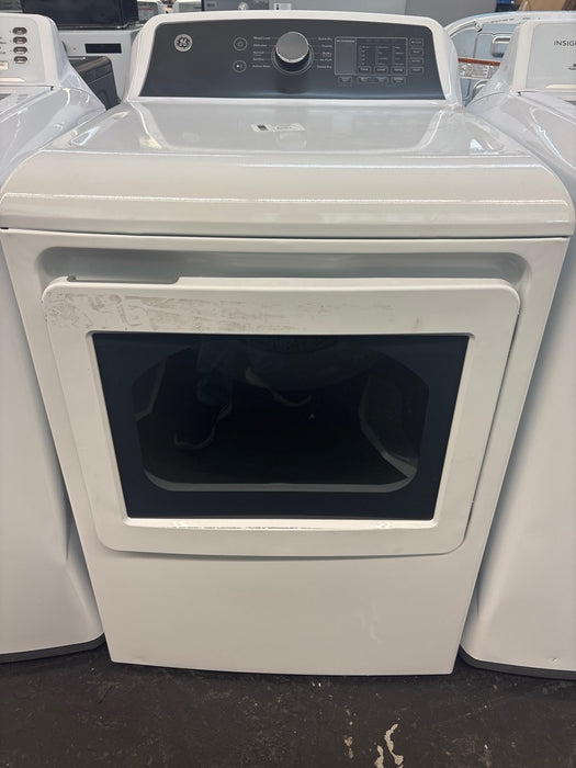 GE - 7.4 Cu. Ft. Front Load Electric Dryer with Sensor Dry - White with Matte Black - new