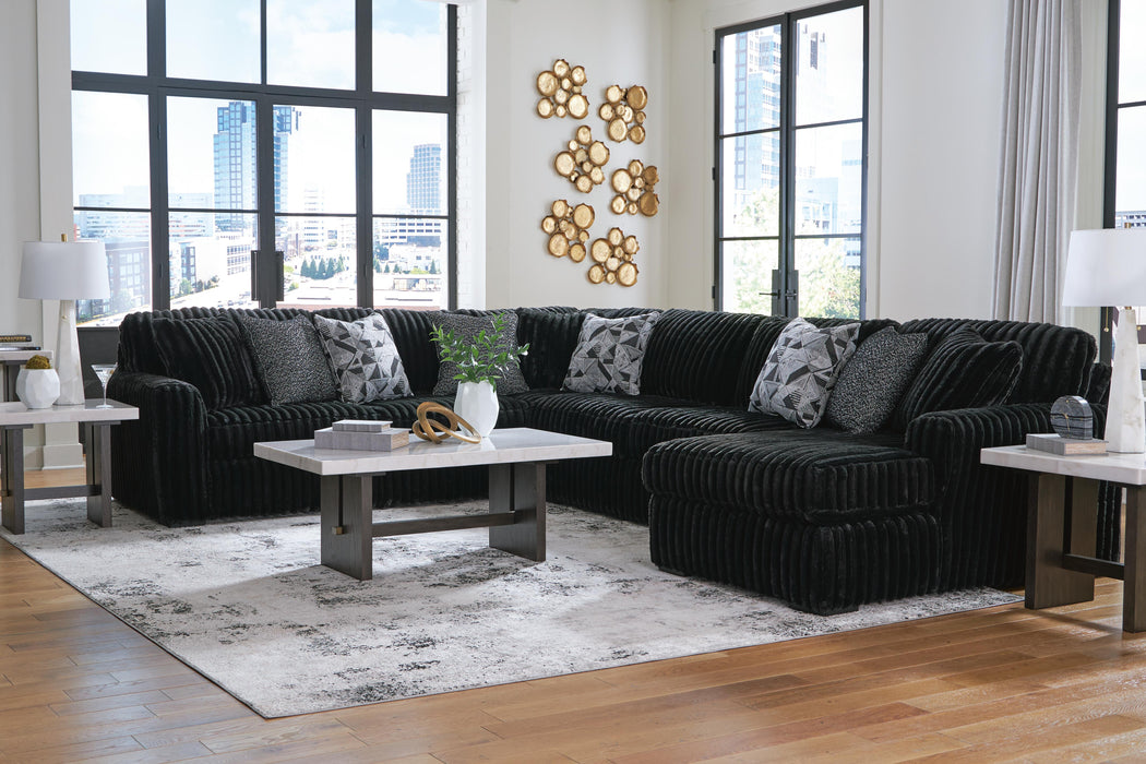 Midnight-Madness Onyx Midnight-Madness 4-Piece Sectional with Chaise