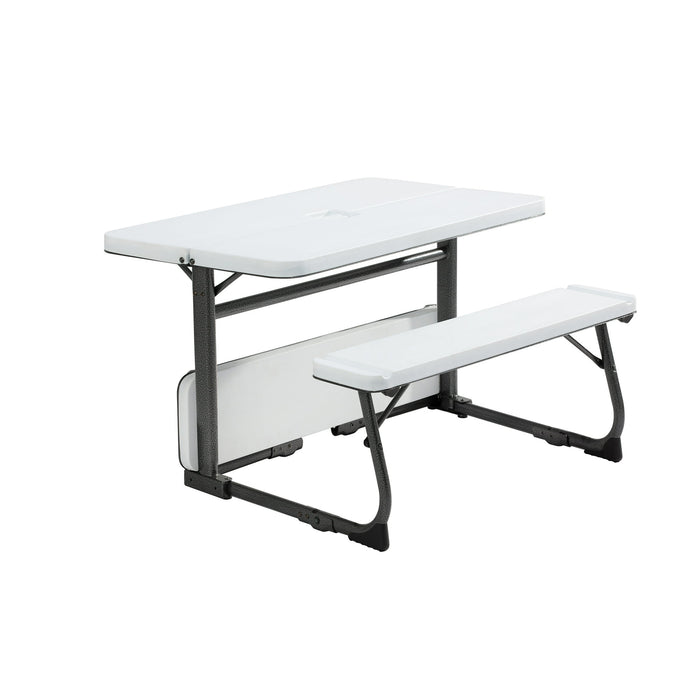 Your Zone Folding Kid's Picnic Activity Table for Ages 3-8, White - new