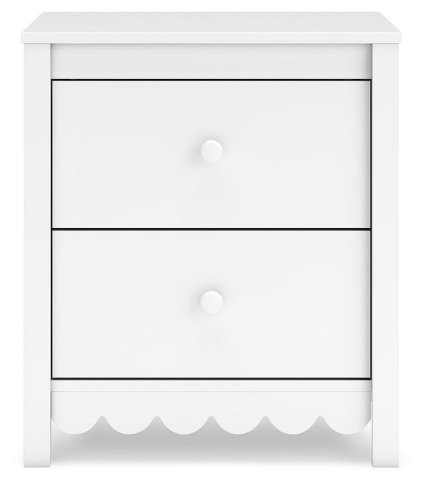 Hallityn White Two Drawer Night Stand