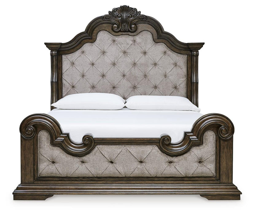 Maylee Dark Brown Maylee King Upholstered Bed