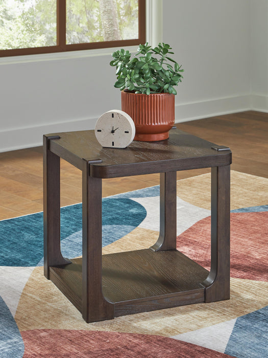 Breckington Dark Brown Rectangular End Table