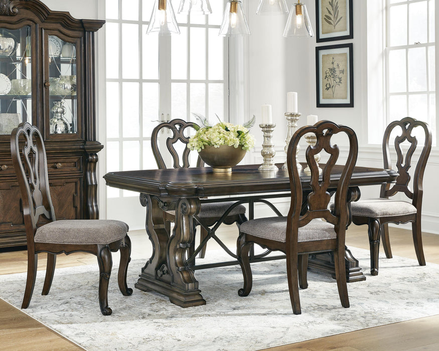 Maylee Dark Brown Maylee Dining Table and 4 Chairs