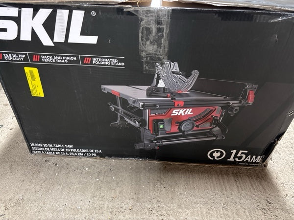 SKIL 15 Amp 10 inch Portable Jobsite Table Saw with Folding Stand, 24 Tooth Blade, Model TS6307-00 - open_box
