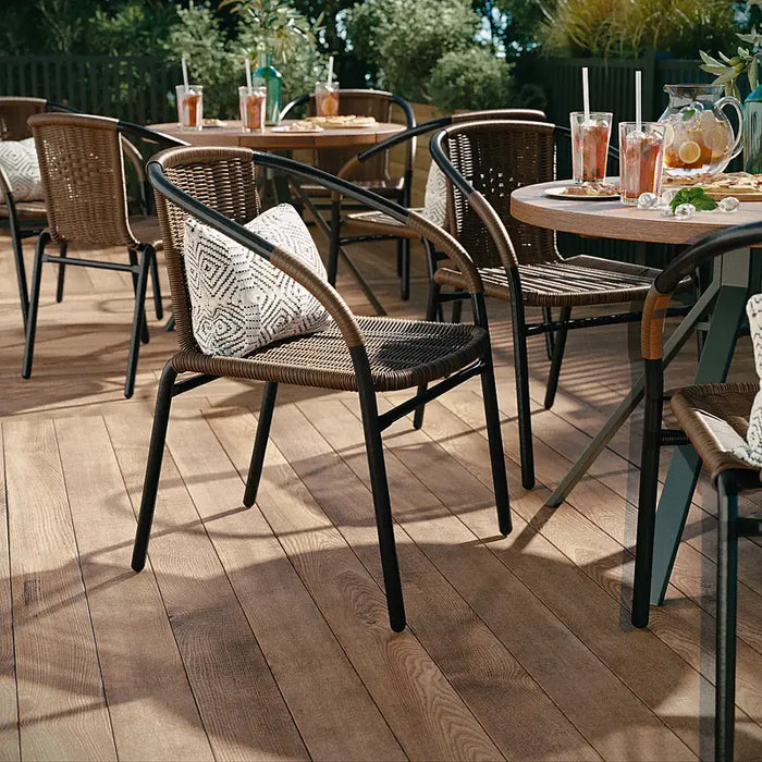 Alamont Home - Lila Patio Chair (set of 2) - Medium Brown - open_box