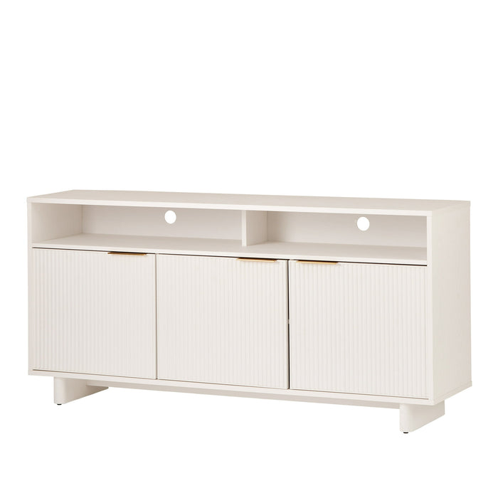 Better Homes & Gardens Lillian Fluted TV Stand for TVs up to 70", White Finish - new