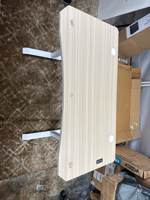 X Rocker Oka Adult Gaming Desk with RGB Lighting, White/Light Wood - used_good