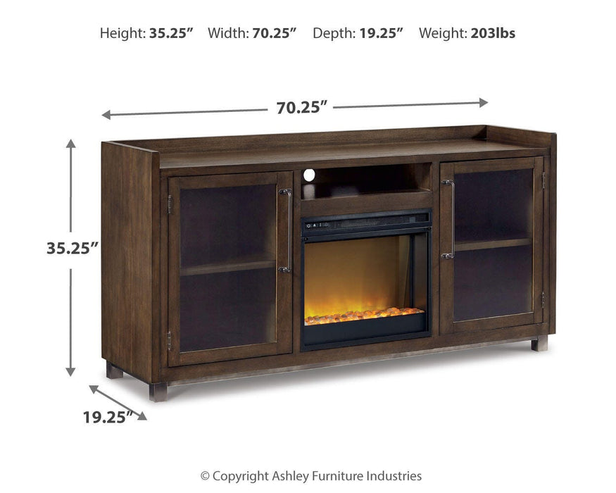 Starmore Brown Starmore 70" TV Stand with Electric Fireplace - Brand New
