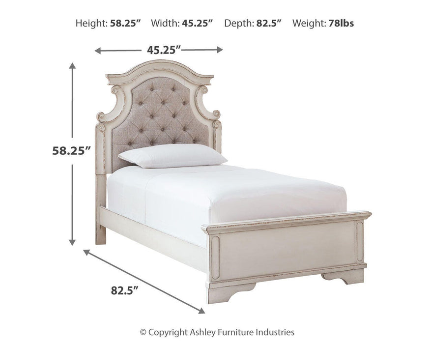 Realyn Chipped White Realyn Twin Panel Bed