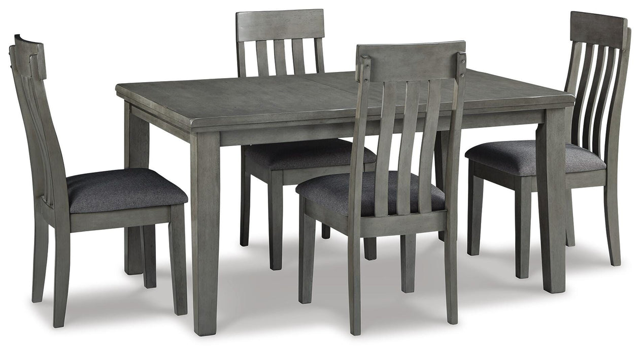 Hallanden Gray Hallanden Dining Table and 4 Chairs