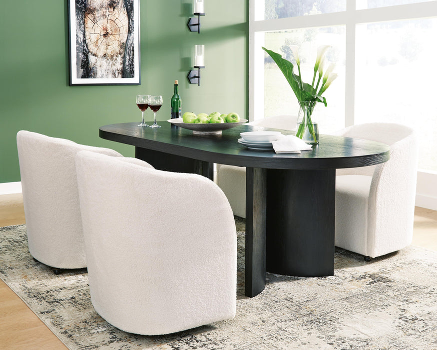 Rowanbeck Black Rowanbeck Dining Table and 4 Chairs