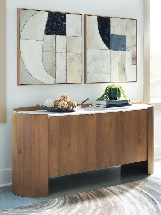 Fitzroy Brown/White Accent Cabinet