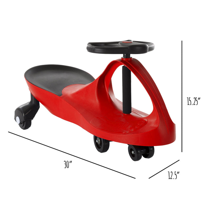 Red Wiggle Car Ride On Toy – No Batteries, Gears or Pedals – Twist, Swivel, Go – Outdoor Ride Ons for Kids 3 Years and Up by Lil’ Rider, Red and Black. - new