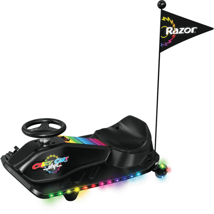 Crazy Cart Shift Lightshow by Razor - 12V Electric Drifting Go-Kart for Kids Ages 6+, up to 8 mph