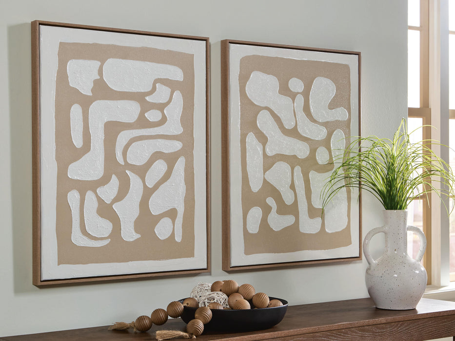 Waldett Beige/White Wall Art Set (Priced Per Item, Must Order 2, 4, 6, or 8)