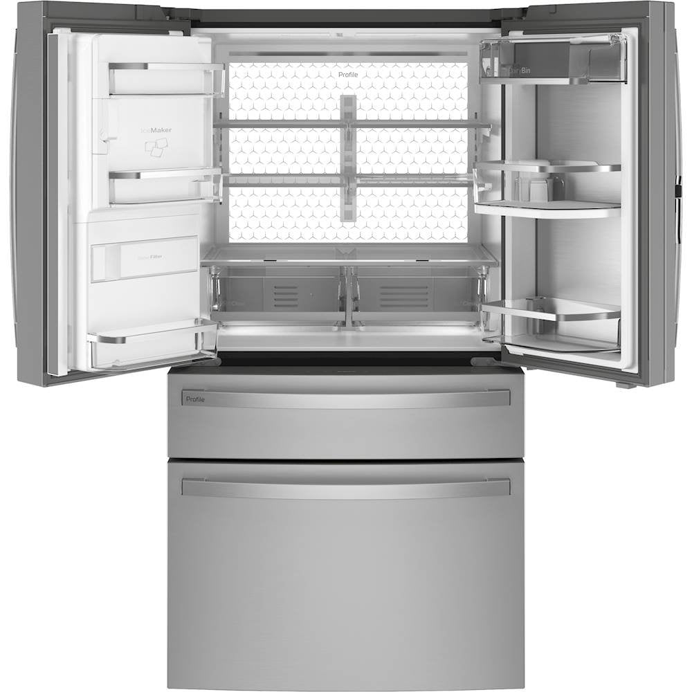 GE Profile - 27.9 Cu. Ft. 4-Door French Door Smart Refrigerator with Door-In-Door - Stainless Steel - display_model