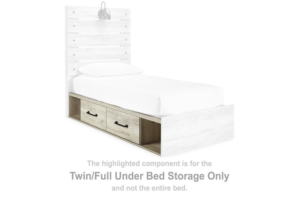 Cambeck Whitewash Twin/Full Under Bed Storage