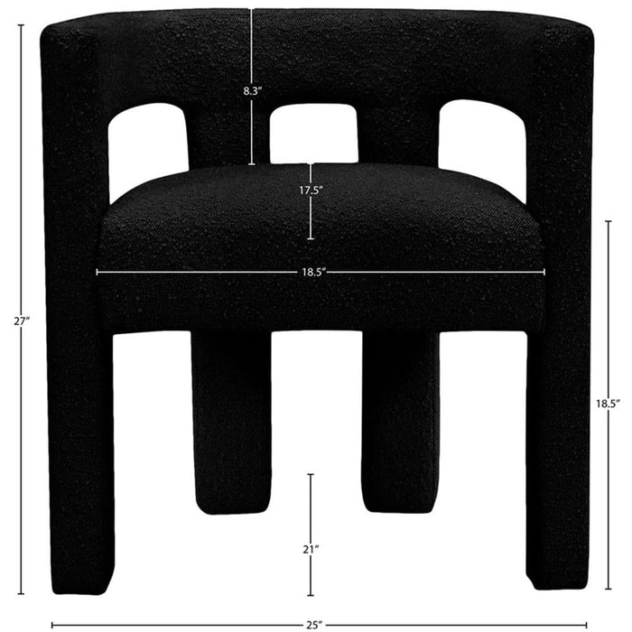 Maklaine Contemporary Fabric Accent Chair in Black - new