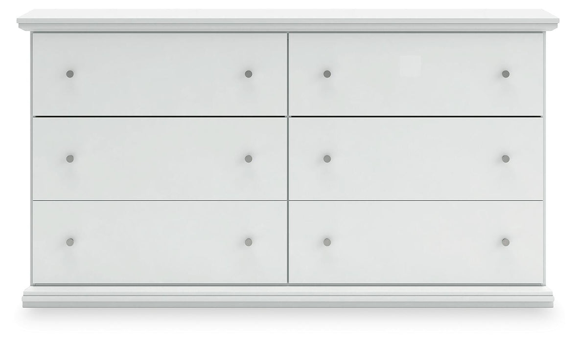 Bostwick Shoals White Six Drawer Dresser