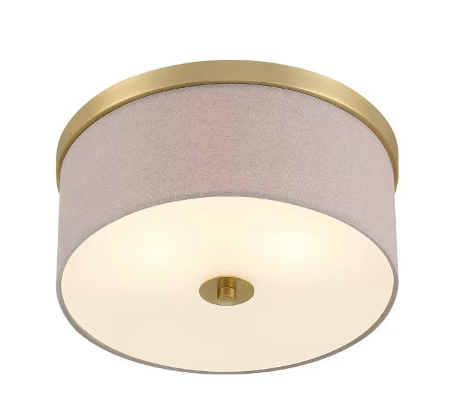 Good Lumens by Madison Avenue 15" Soft Brass Flush Mount Ceinling Light - open_box