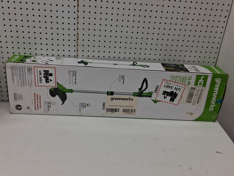 Greenworks 40V 13 in Cordless String Trimmer, Tool Only - used_good