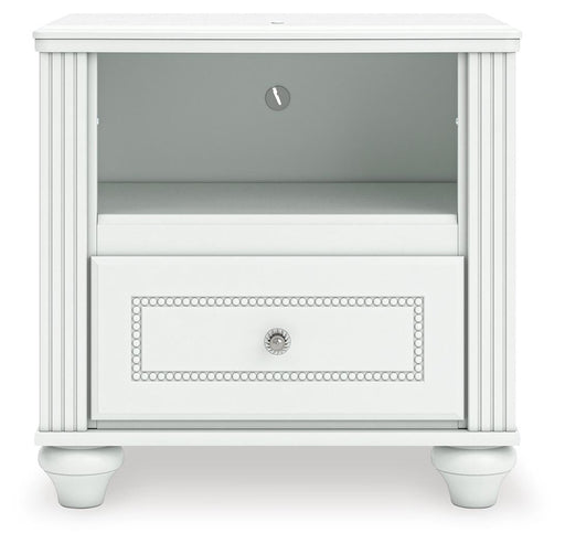 Maylilly White One Drawer Night Stand