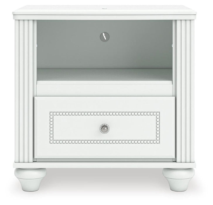 Maylilly White One Drawer Night Stand