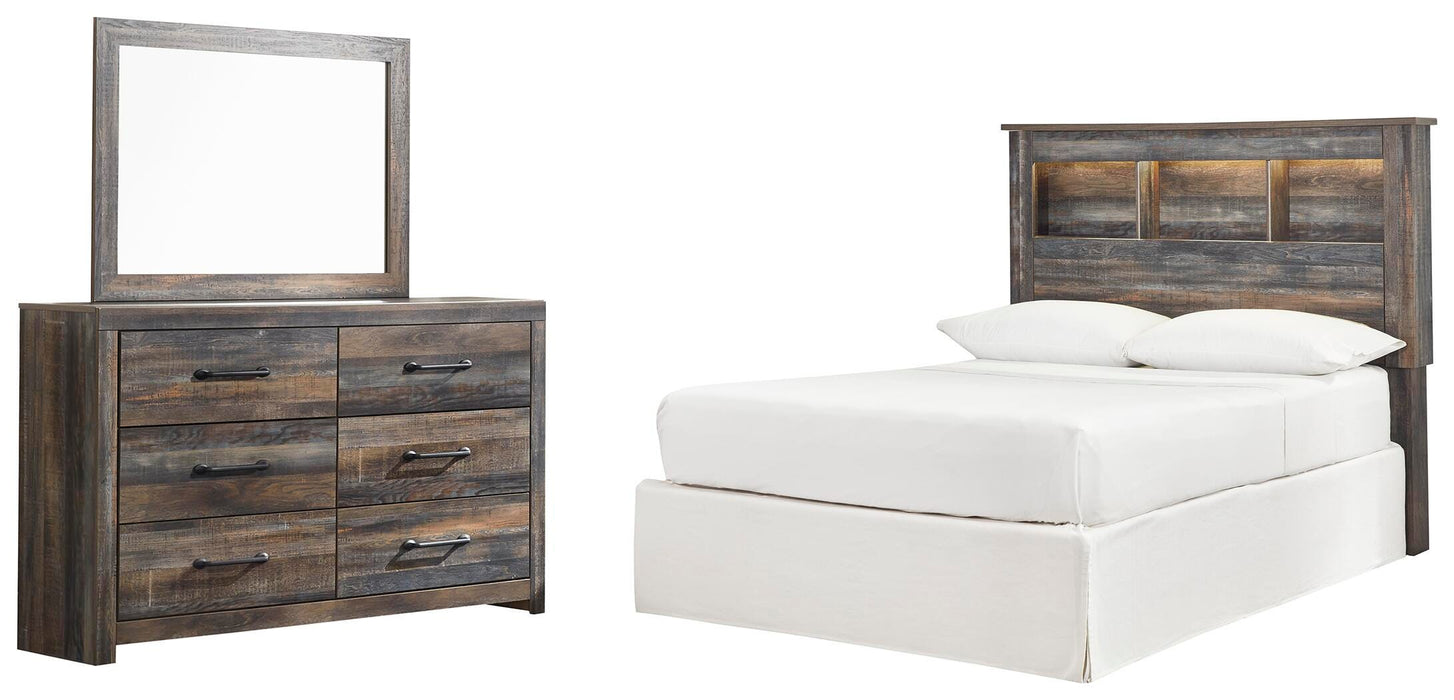 Drystan Multi Drystan Full Bookcase Headboard Bed with Mirrored Dresser