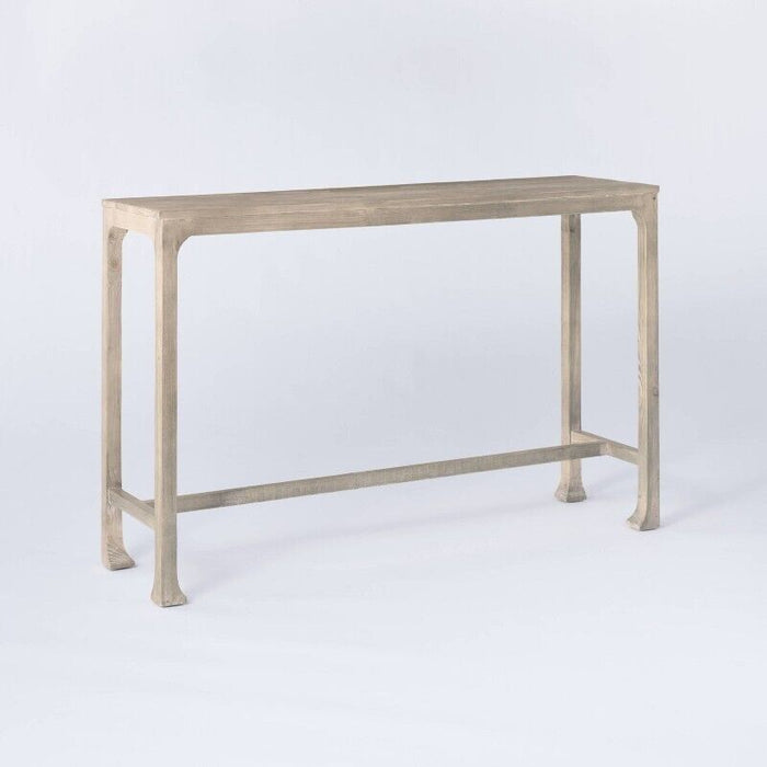 Console Table Belmont Shore Curved Foot Knock Down Natural Durable Wood Frame - display_model