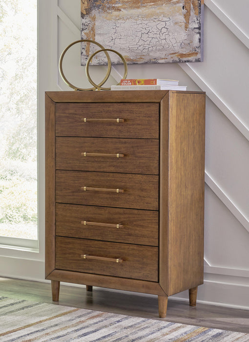 Lyncott Brown Five Drawer Chest