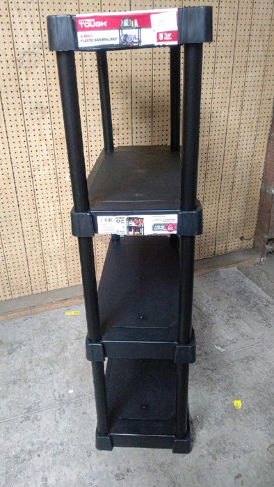 Hyper Tough Black Plastic 4-Tier 56.2" H x 30"" W x 13.8" D, 280lb Total Capacity - open_box