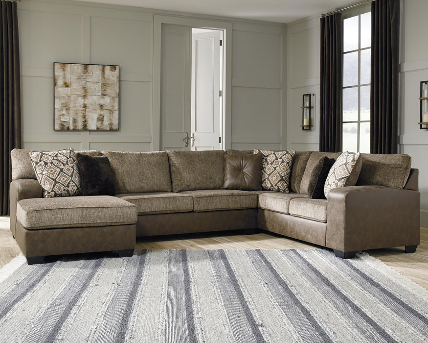 Abalone Chocolate Abalone 3-Piece Sectional with Chaise