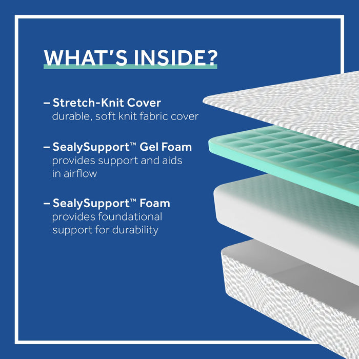 Sealy Essentials 8" Memory Foam Bed in Box, Queen - new