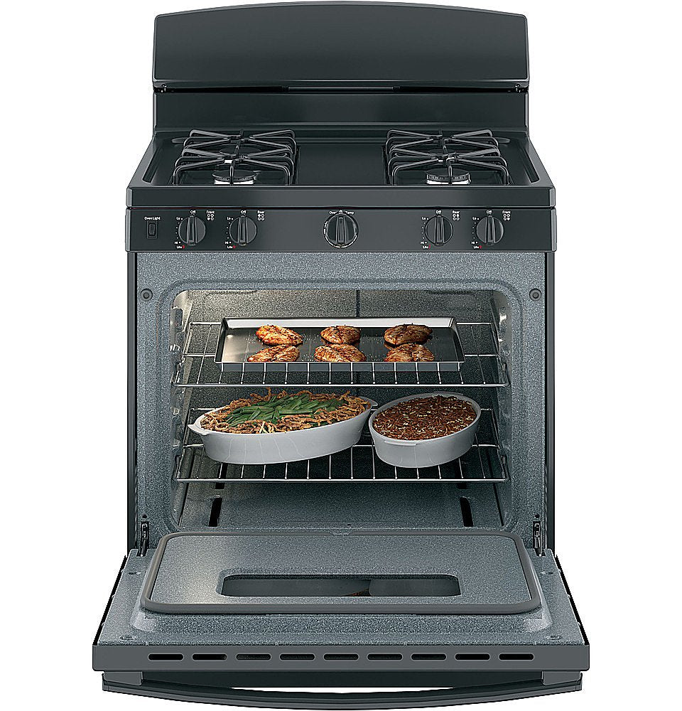 GE - 4.8 Cu. Ft. Freestanding Gas Range - Black - display_model